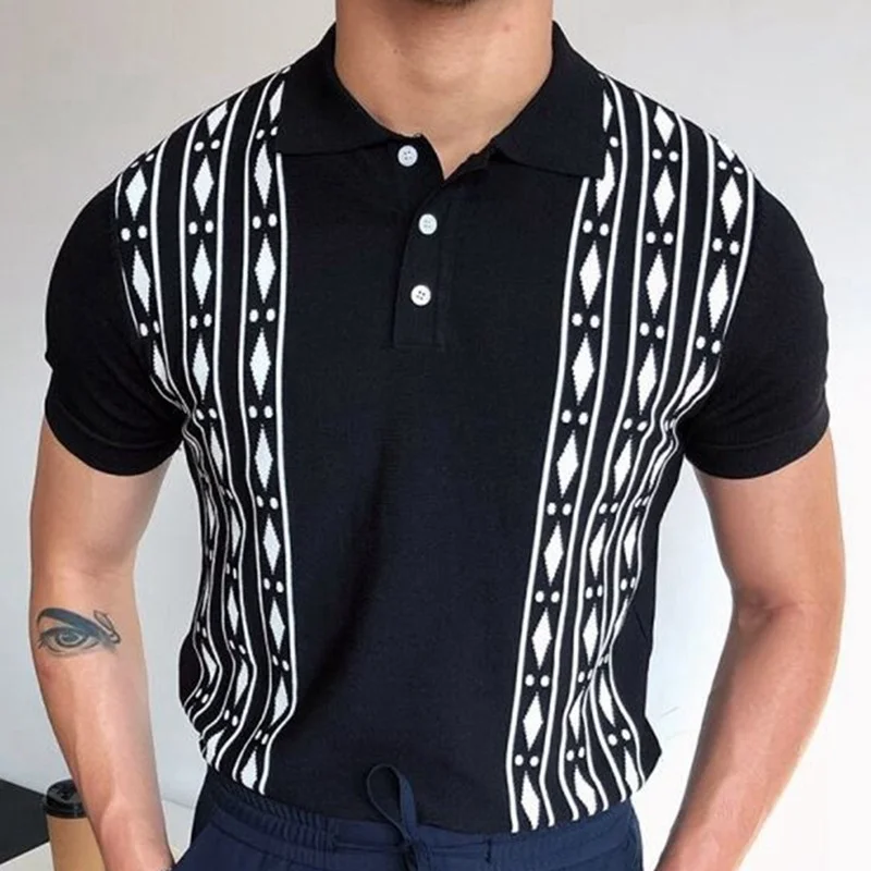 Uveng Uveng Men's Wear Summer Short-Sleeved Knitwear Collared Casual POLO Shirt Men's SY0089