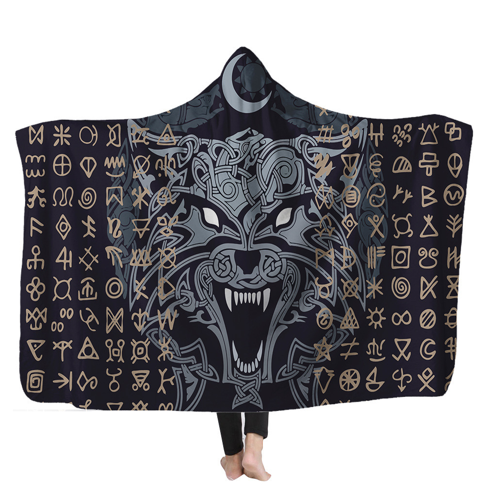 Viking Viking Blanket Magic Hat Blanket Children's Blanket Napping Blanket Hooded Blanket Cape