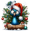 Peinture diamant de Noël paon-perce-rond-30*30cm