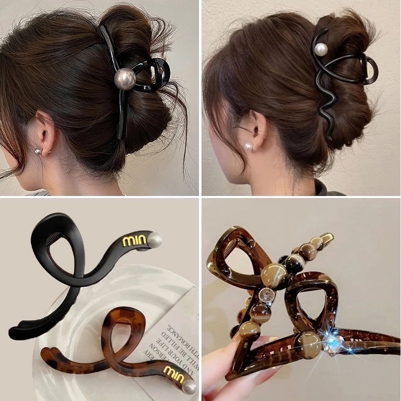 Large Hair Volume Multi- Grab Clip Shark Clip Back Head Black Frosted High Sense Hairpin Hairpin Yiwu Accessories
