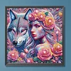 Girl Wolf - Crystal Rhinestone Diamond Painting