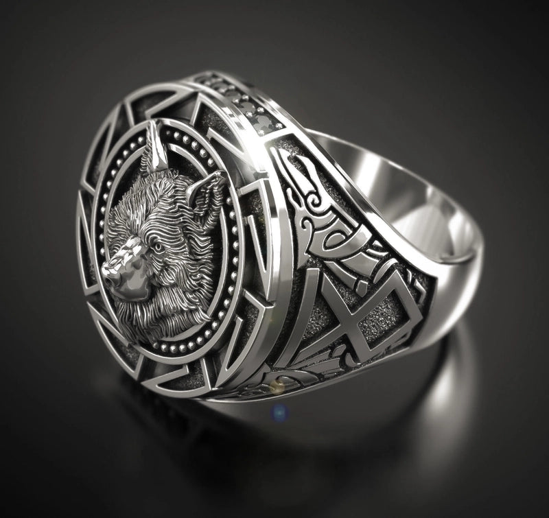 Retro Wolf Alloy Plating Men’s Rings