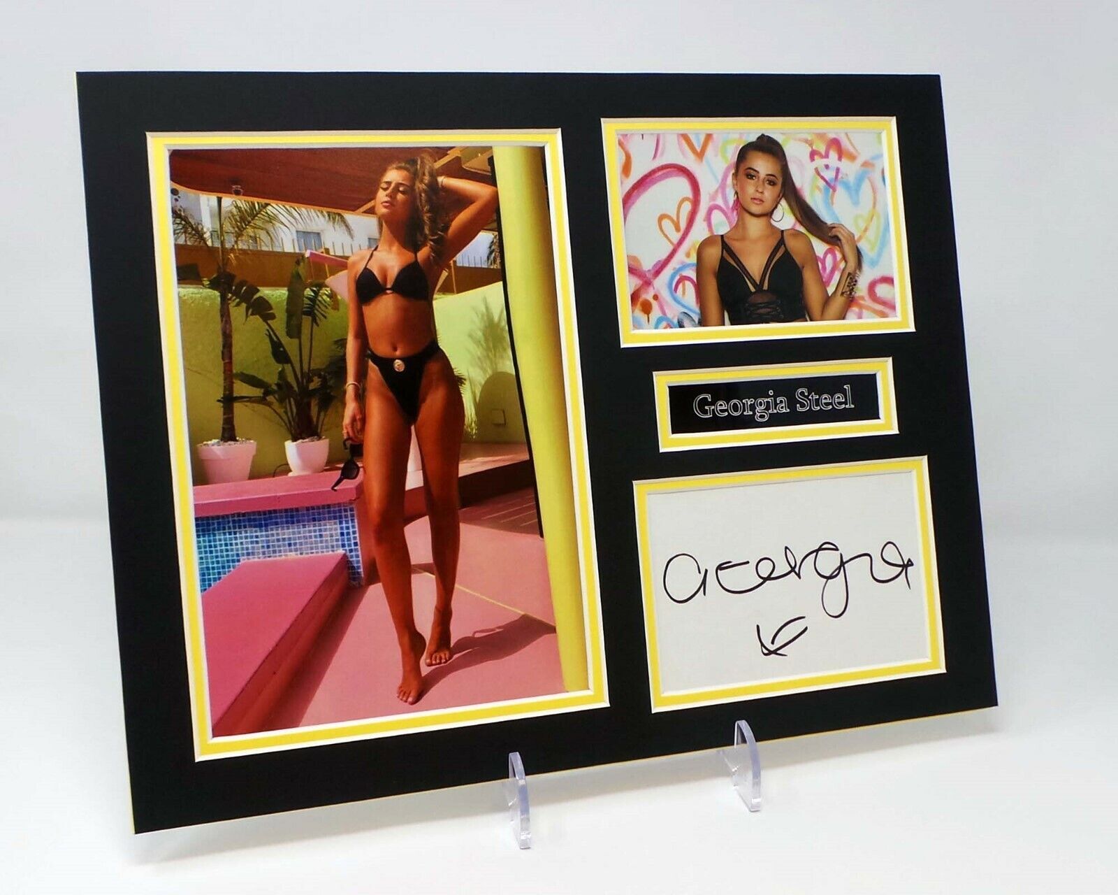 Georgia STEEL Signed Mounted Photo Poster painting Display AFTAL COA Love Island, Reality TV