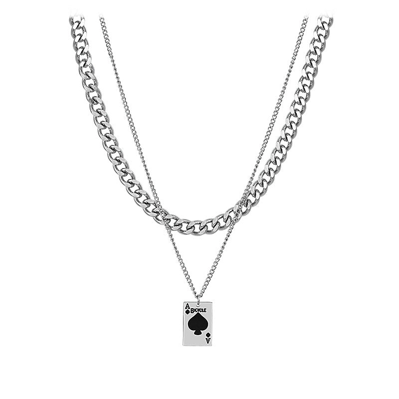 Minimalist Classic Style Solid Color Alloy Men's Pendant Necklace