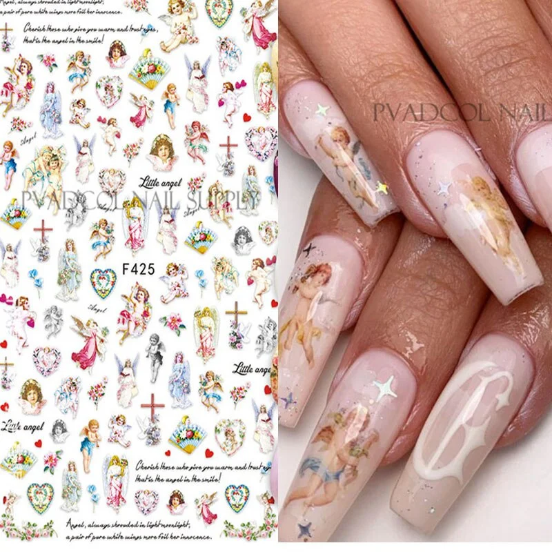 Nail Art Dragon Decals Stickers Red Black Dragons Design Self Adhesive 3D Nail Sticker Acrylic Manicure Tips Decorations-Nail Inspo