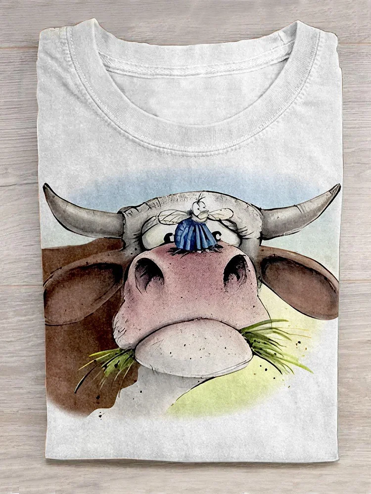 Funny Cow Art Design T-shirt