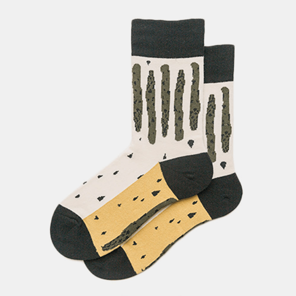 Men and Women in Tube Socks Stripes Art Sense Retro Literary Fashion Trend Socks