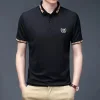 Business casual embroidered lapel polo shirt