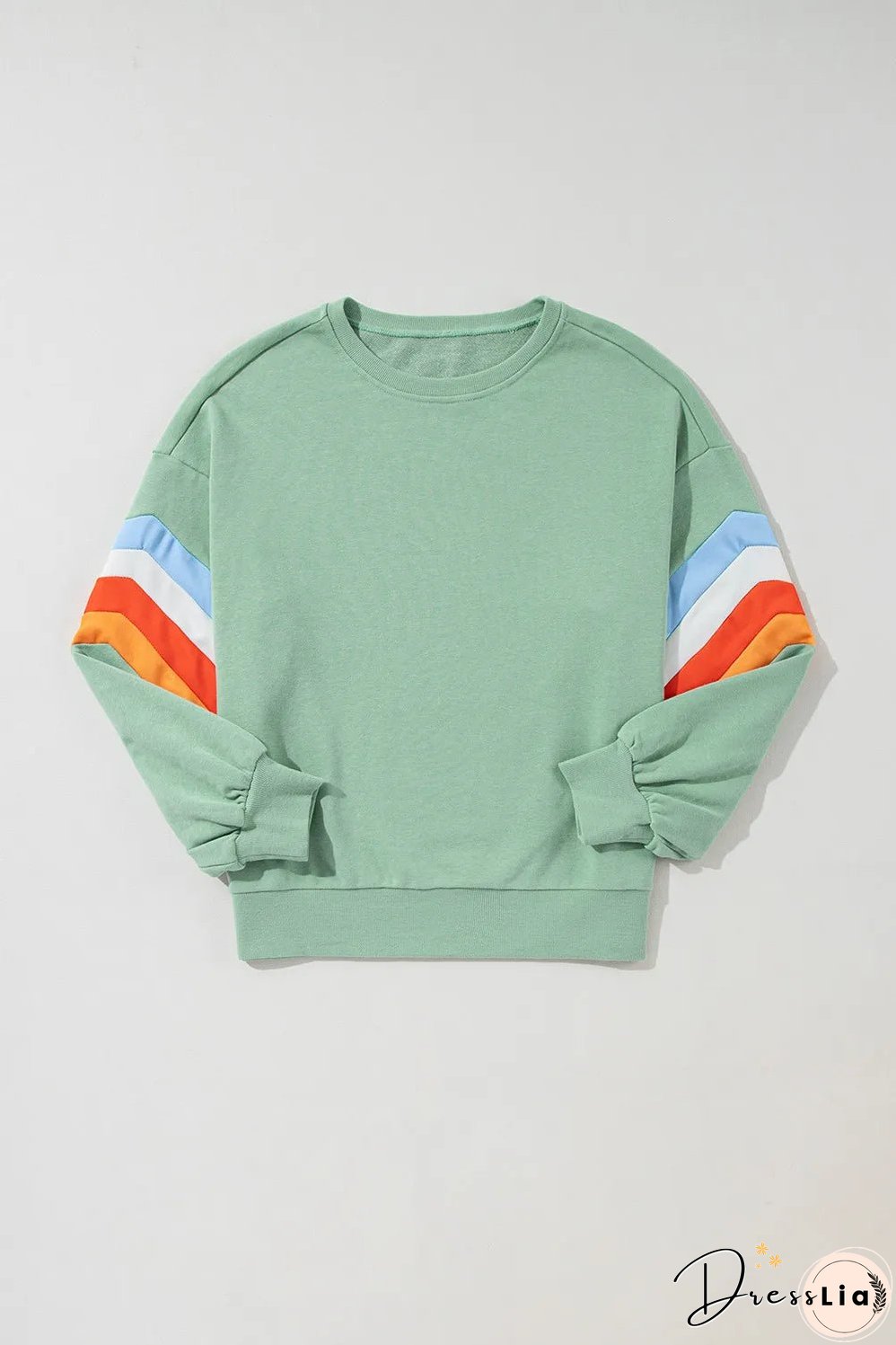 Contrast Round Neck Long Sleeve Sweatshirt