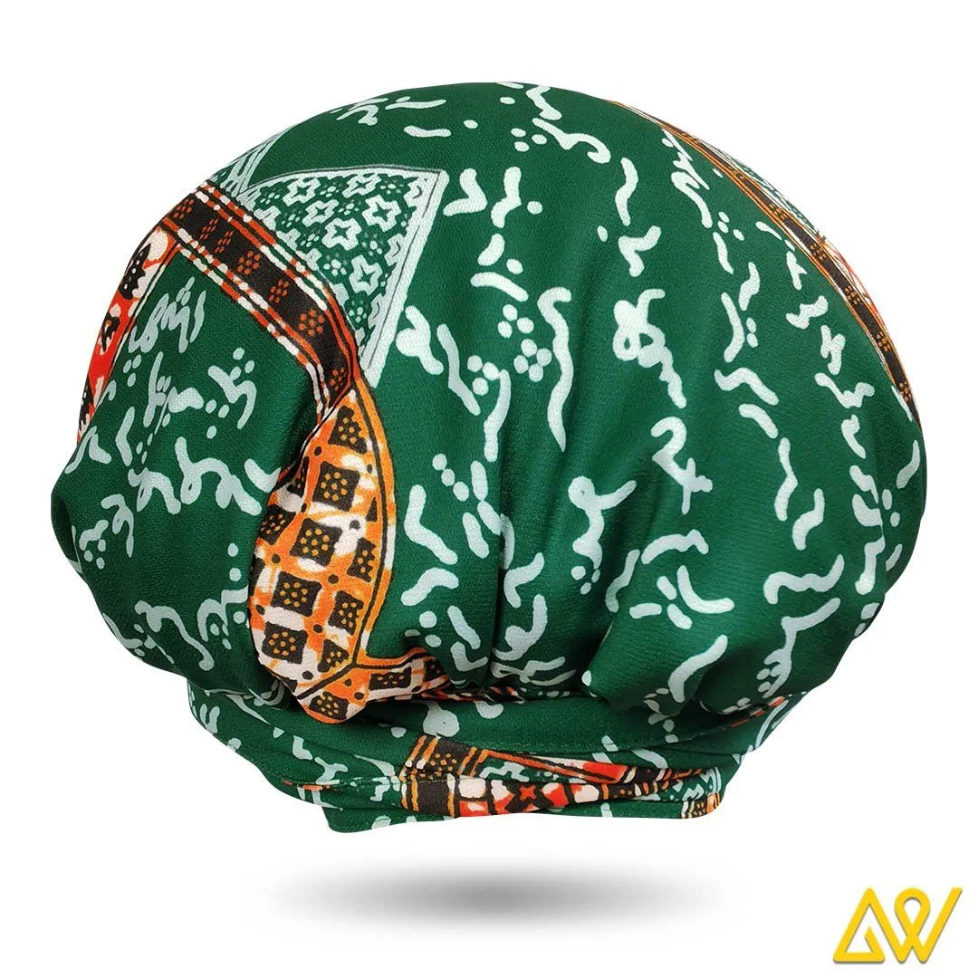 African Print Head Wrap With Satin-Lined-AW1163