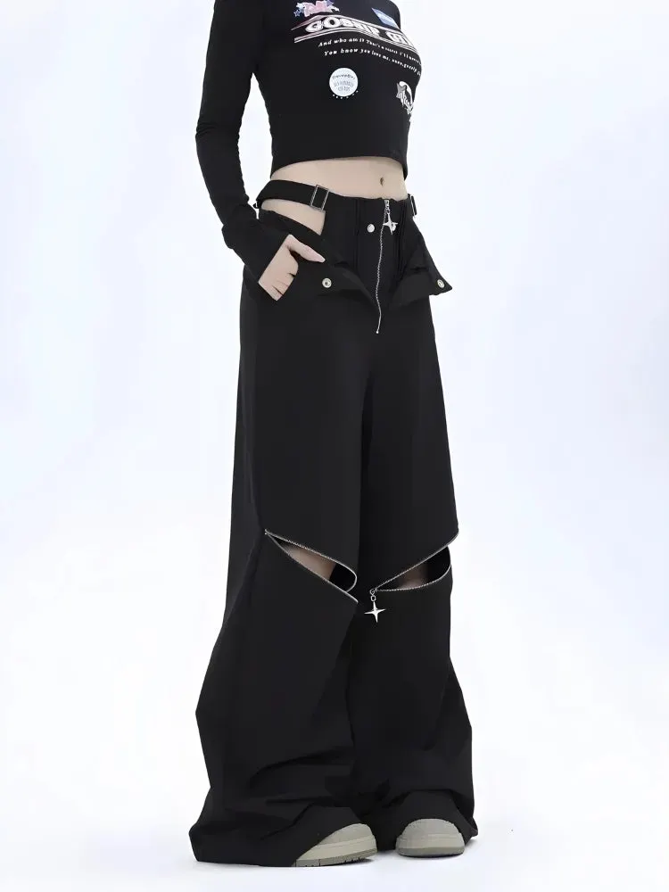 Brownm Cut Out Waist Pants