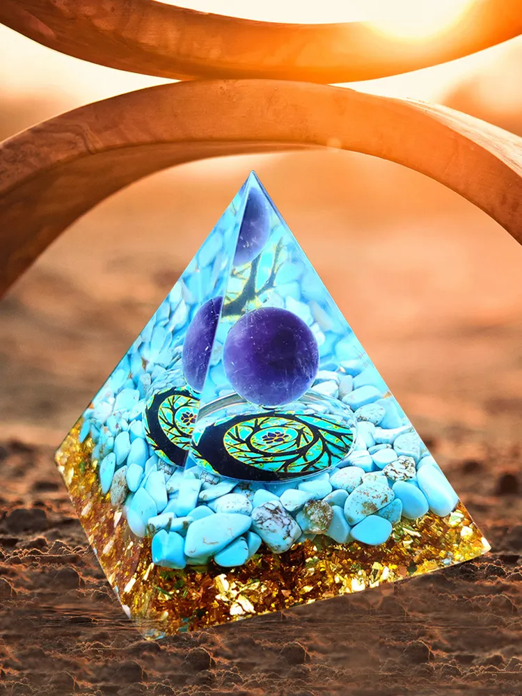 5cm Natural Stone Orgonite Pyramid Healing Crystals Orgone Energy Generator