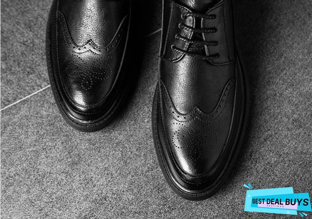 Retro Bullock Design Men Classic Business Formal Shoes Pointed Toe Leather Shoes Oxford Shoes