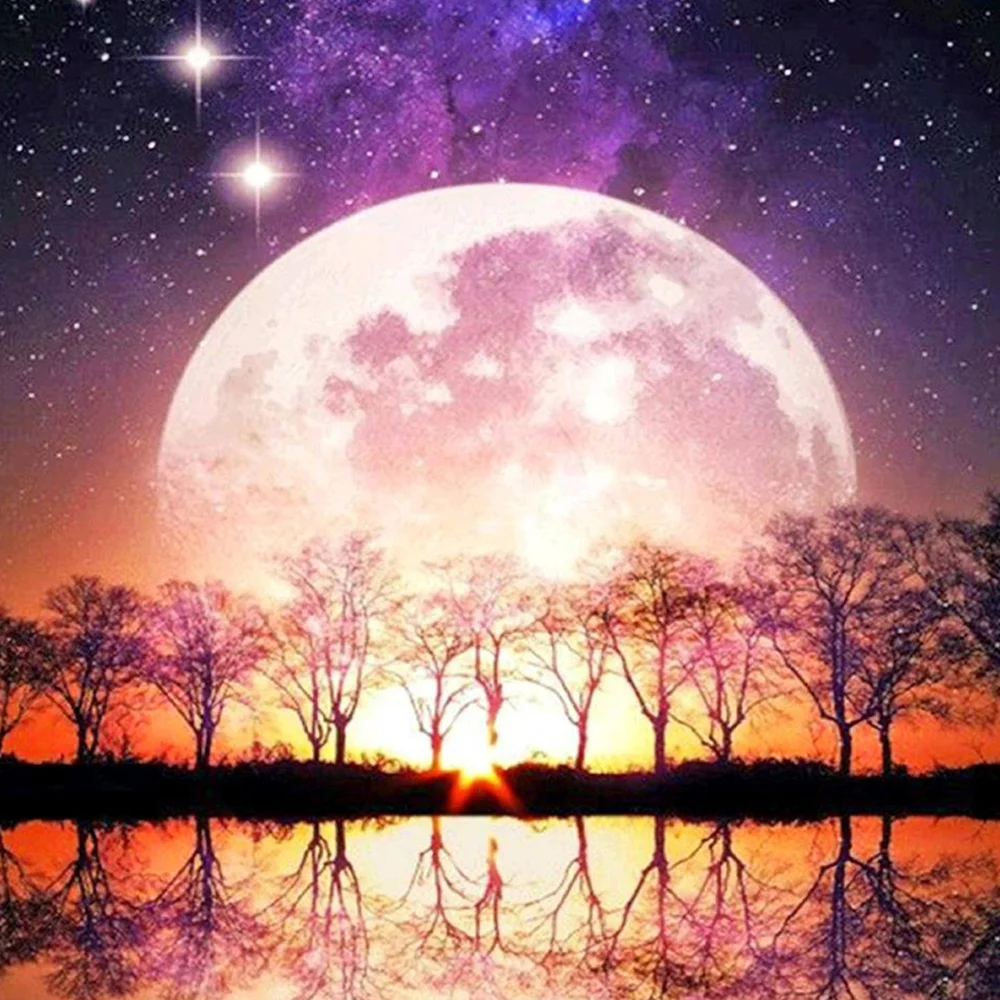 Diamond Painting - Full Round/Square Drill - Moon(30*30 - 50*50cm)
