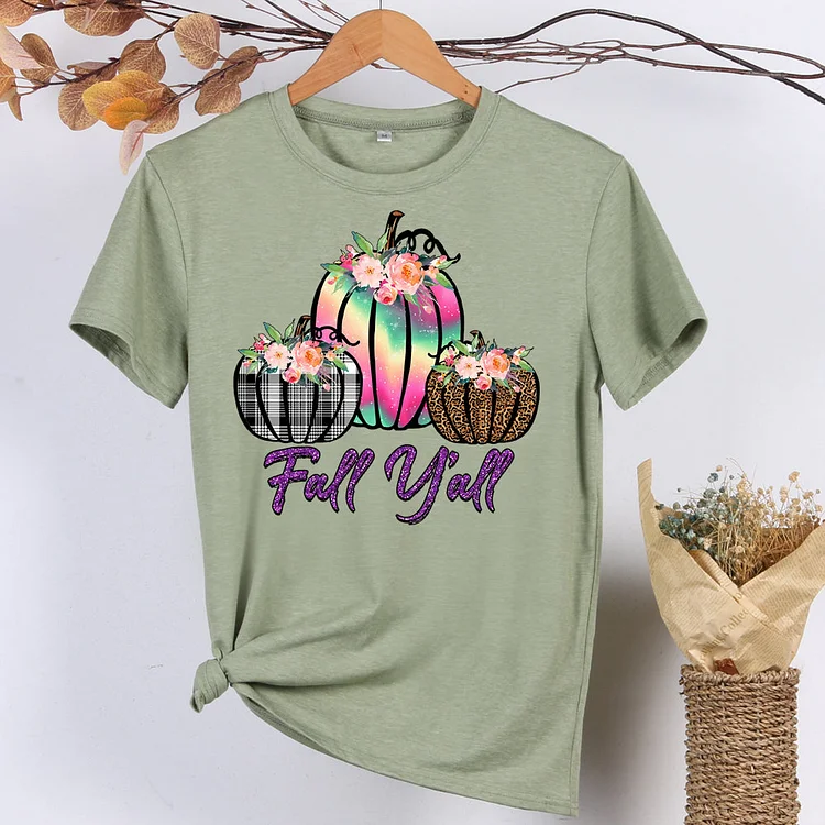 Fall Y'all Colored pumpkin T-Shirt-597959