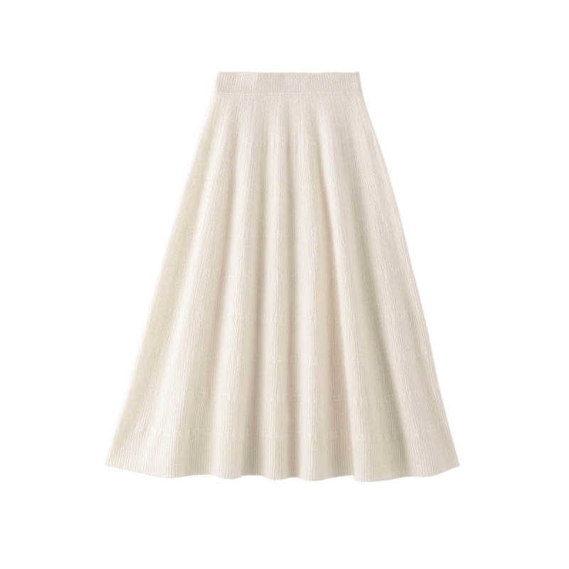 Jacquard Cashmere Midi Skirt REAL SILK LIFE
