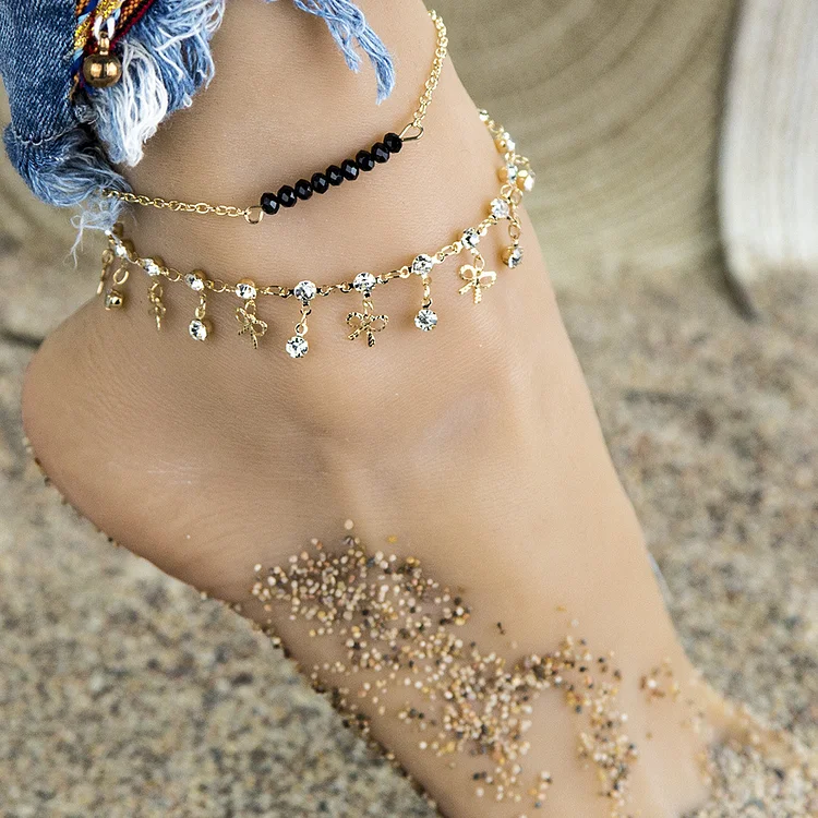 Boho Bow Knot Charm Anklet Summer Beach Anklet Bracelet for Women Girls