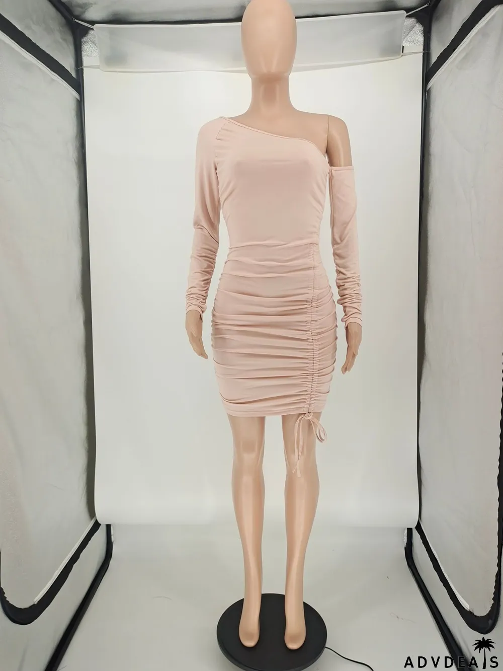 Hot Sale Fashion Sexy One-shoulder Personalized Pleated Dress