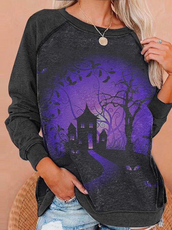 Womens Casual Halloween Day Darkness Printed Sweatshirt