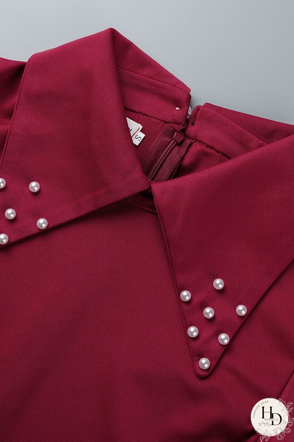 Red Casual Solid Patchwork Beading Turndown Collar One Step Skirt Dresses