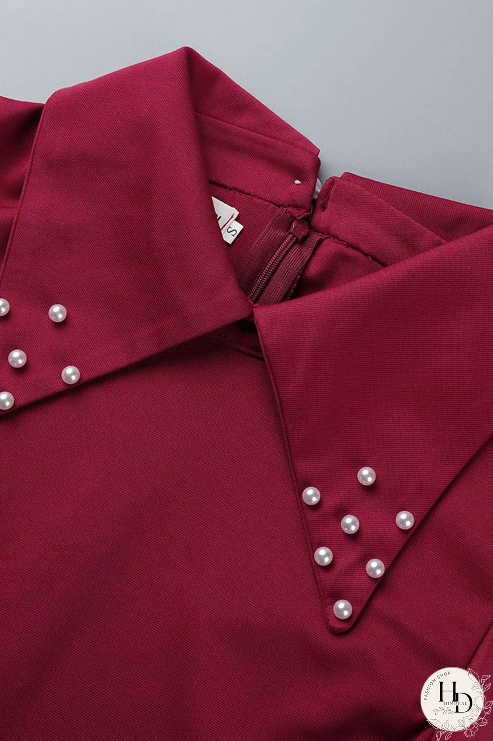 Red Casual Solid Patchwork Beading Turndown Collar One Step Skirt Dresses