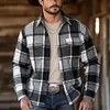 Men's Long Sleeve Plaid Flannel Shirt - Casual Button Down Western Cowboy Shirt Jacket with Chest Pockets by Inlyline