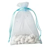 10 Pack | 5"x7" Baby Blue Organza Drawstring Wedding Party Favor Gift Bags