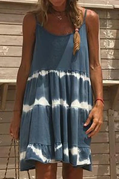 Free Shipping Gabriela Tie Dye Sleeveless Beach Dress