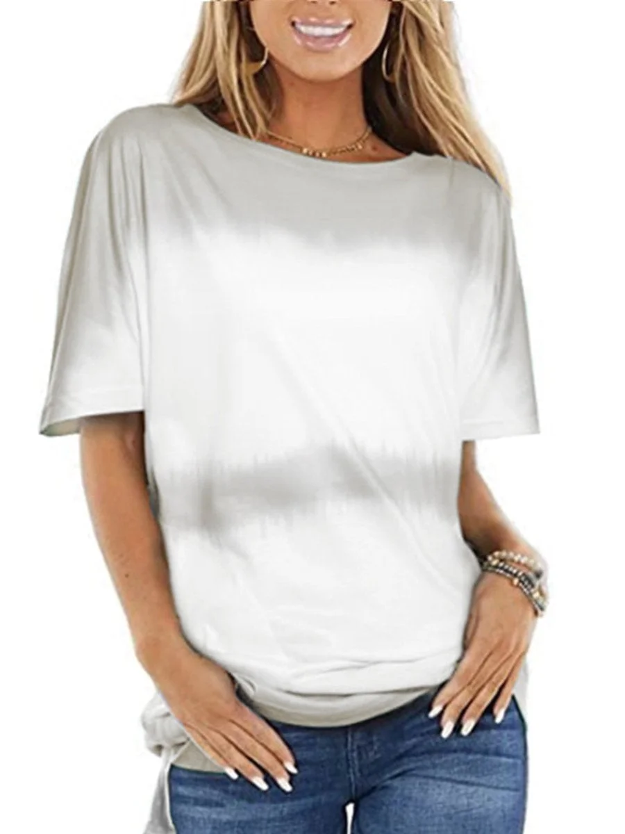 Loose Round Neck Short Sleeve Printed T-shirt