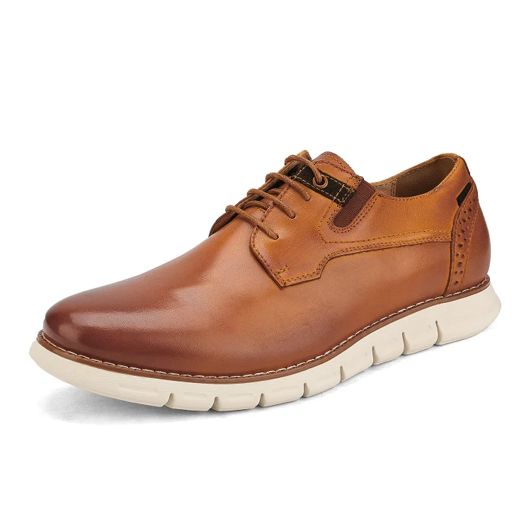 Men's Oxford Sneakers Breathable Leather Brougues Casual Dress Shoes