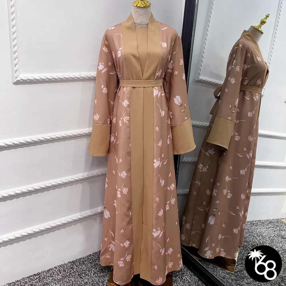 Women's Arabian Polyester Full Sleeves Floral Pattern Abaya | 168DEAL