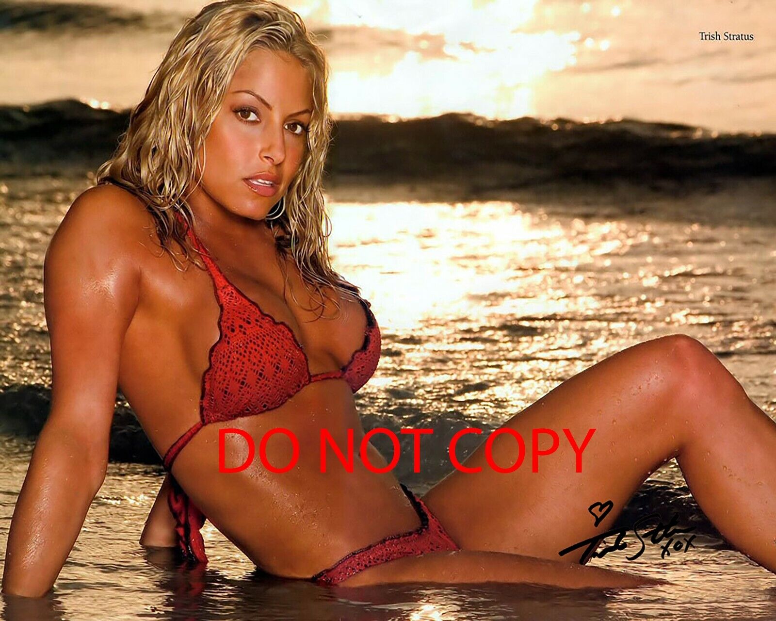 WWE - Trish Stratus - Autographed Signed 8x10 Photo Poster painting (WWE) Reprint