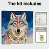 DIY Pearl Painting Wolf for Home Decor with Frame(25x25cm)