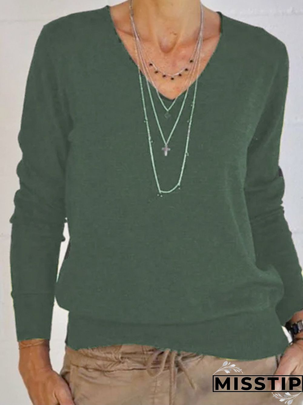 Long Sleeve Plain Tops