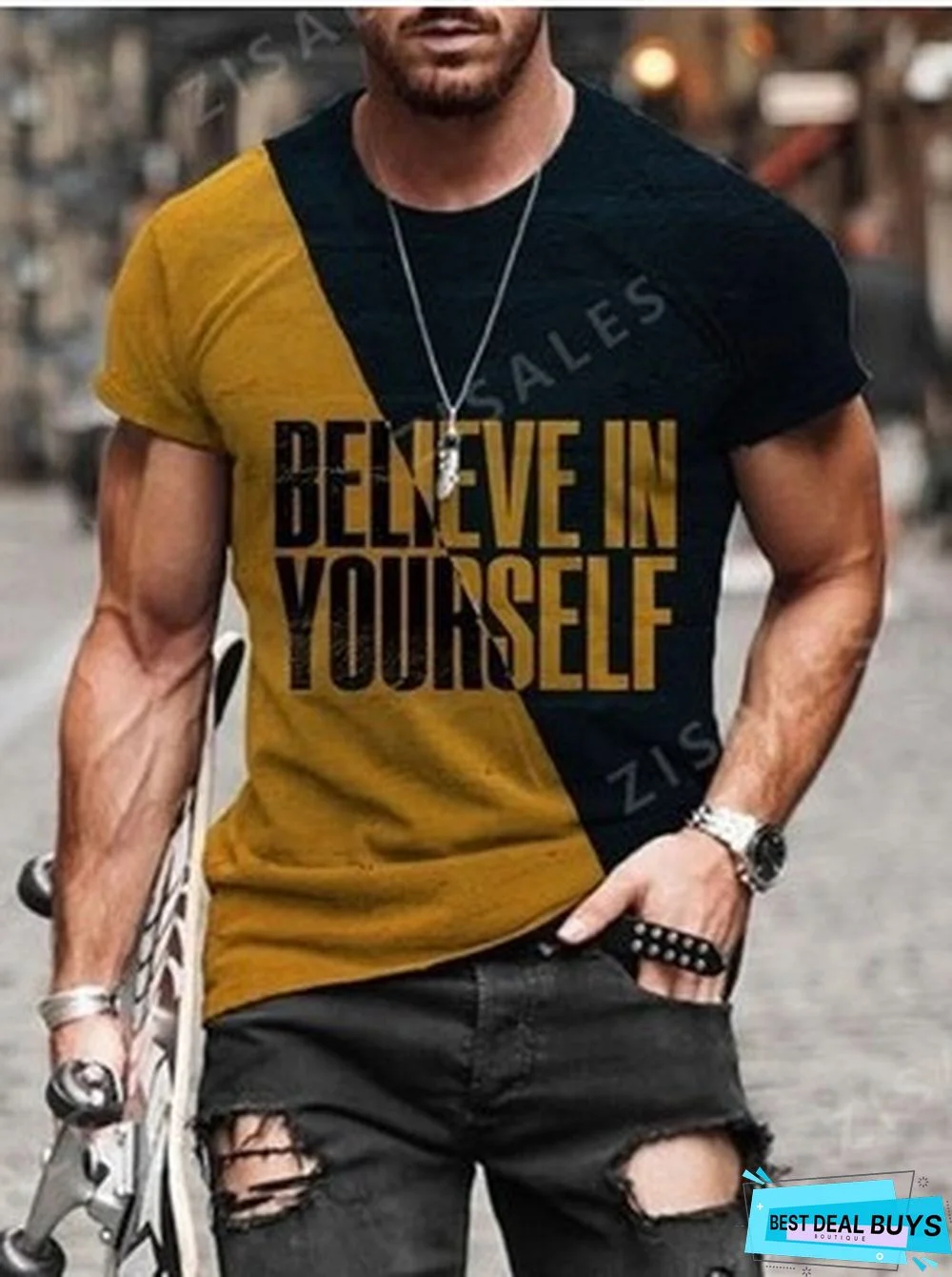 3D Personalized Printing Fashion Trend Boys Lightweight Breathable Short Sleeve T-shirt