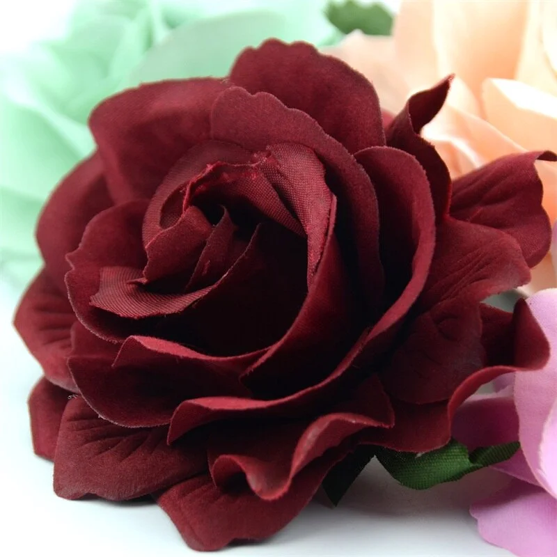 10pcs Large 10cm Artificial Rose Silk Flower Heads For Wedding Decoration DIY Scrapbooking Wreath Gift Box Craft Fake Flowers