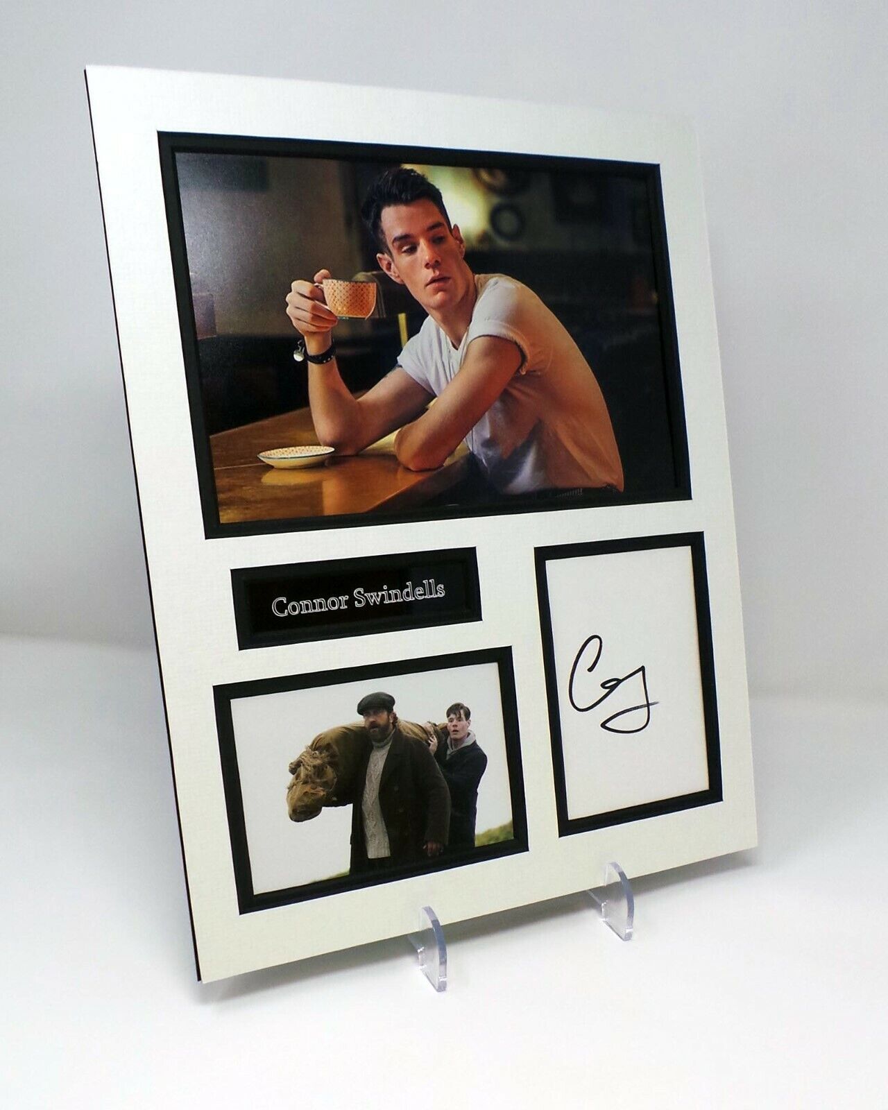 Connor SWINDELLS Signed Mounted Photo Poster painting Display AFTAL Adam Groff In Sex Education