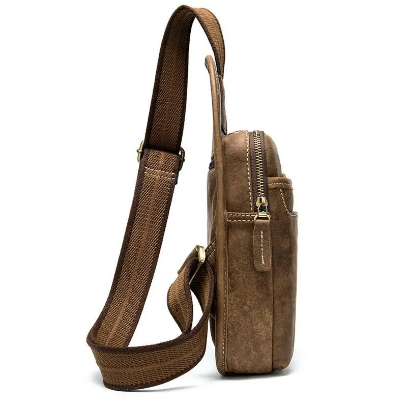 Casual Fashionable Leather Crossbody Packs Chest Bag For Men