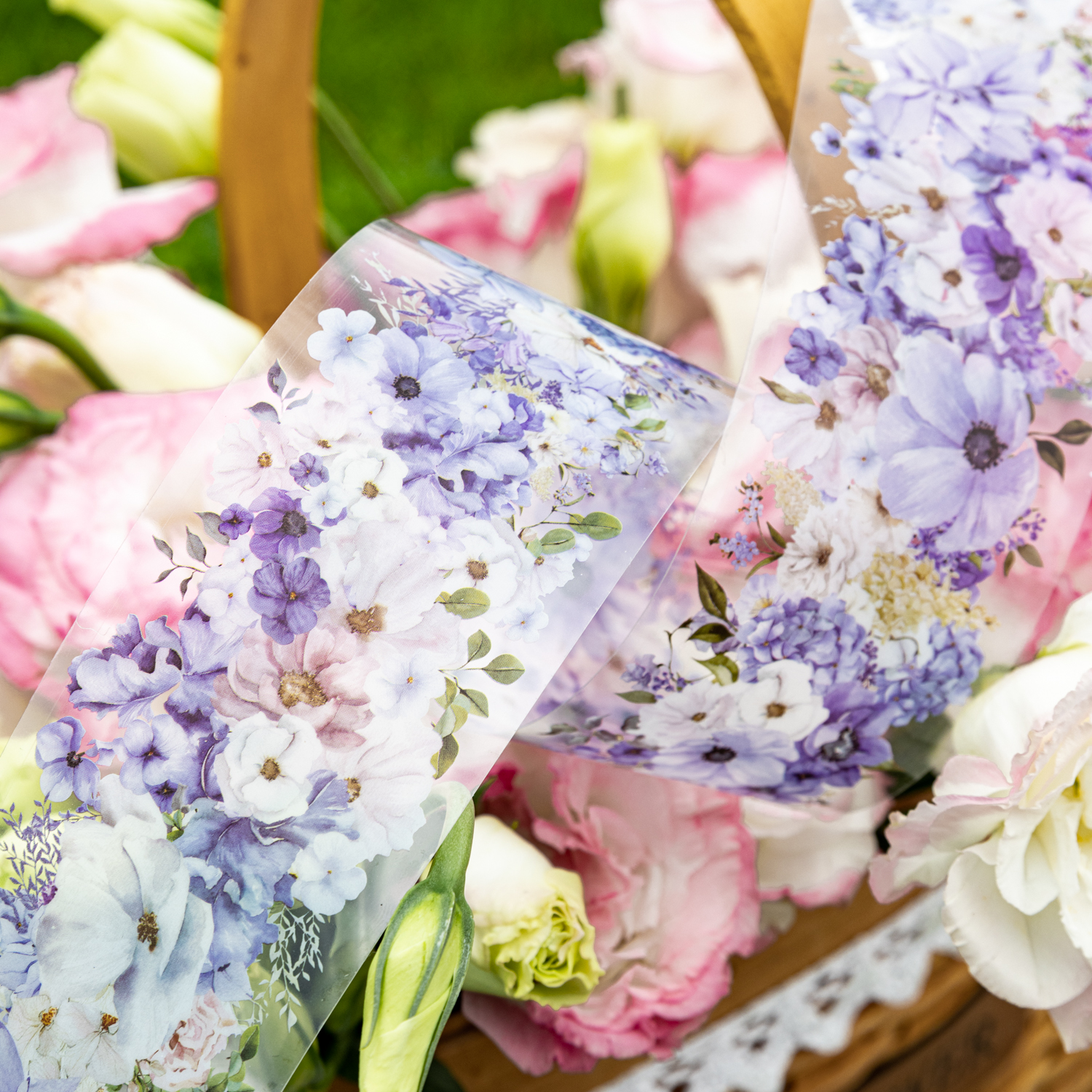 저널세이 50mm*200cm 꽃바다 시리즈 문학적 꽃 조경 PET 테이프