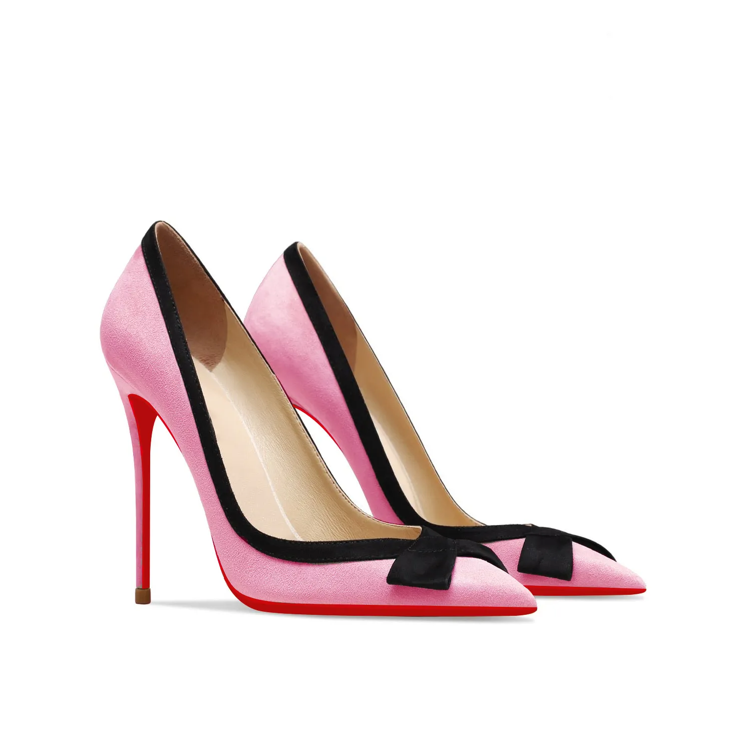 100mm/120mm Bowknot Fashion High Heels Sexy Prom Mixed Colors Red Bottoms Stiletto Suede-vocosishoes