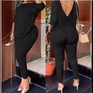 Wongn Wongn 2023 Women's Waist, Hip, Seamless High Elastic Fashion Print Casual Yoga Pants Top 2 Sets