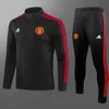 2023/2024 Manchester United Long Zipped Jacket Black  Football Shirt 1:1 Thai Quality Set
