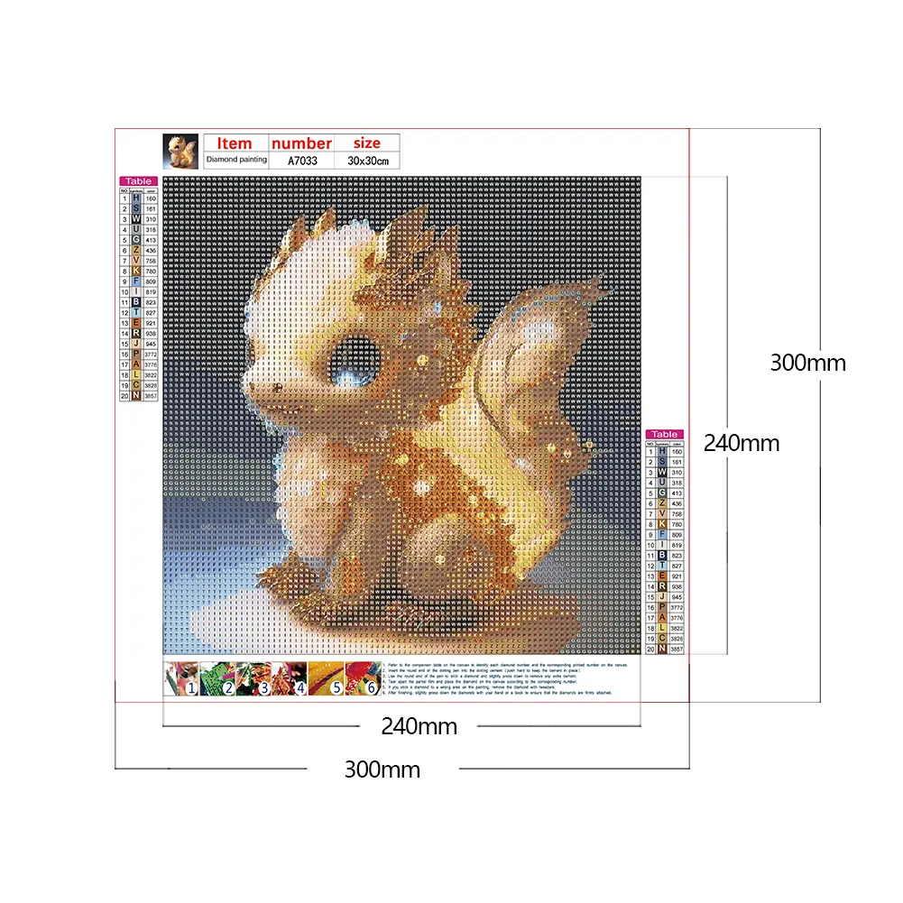 Full Round Diamond Painting 30*30cm - Golden Little Dinosaur