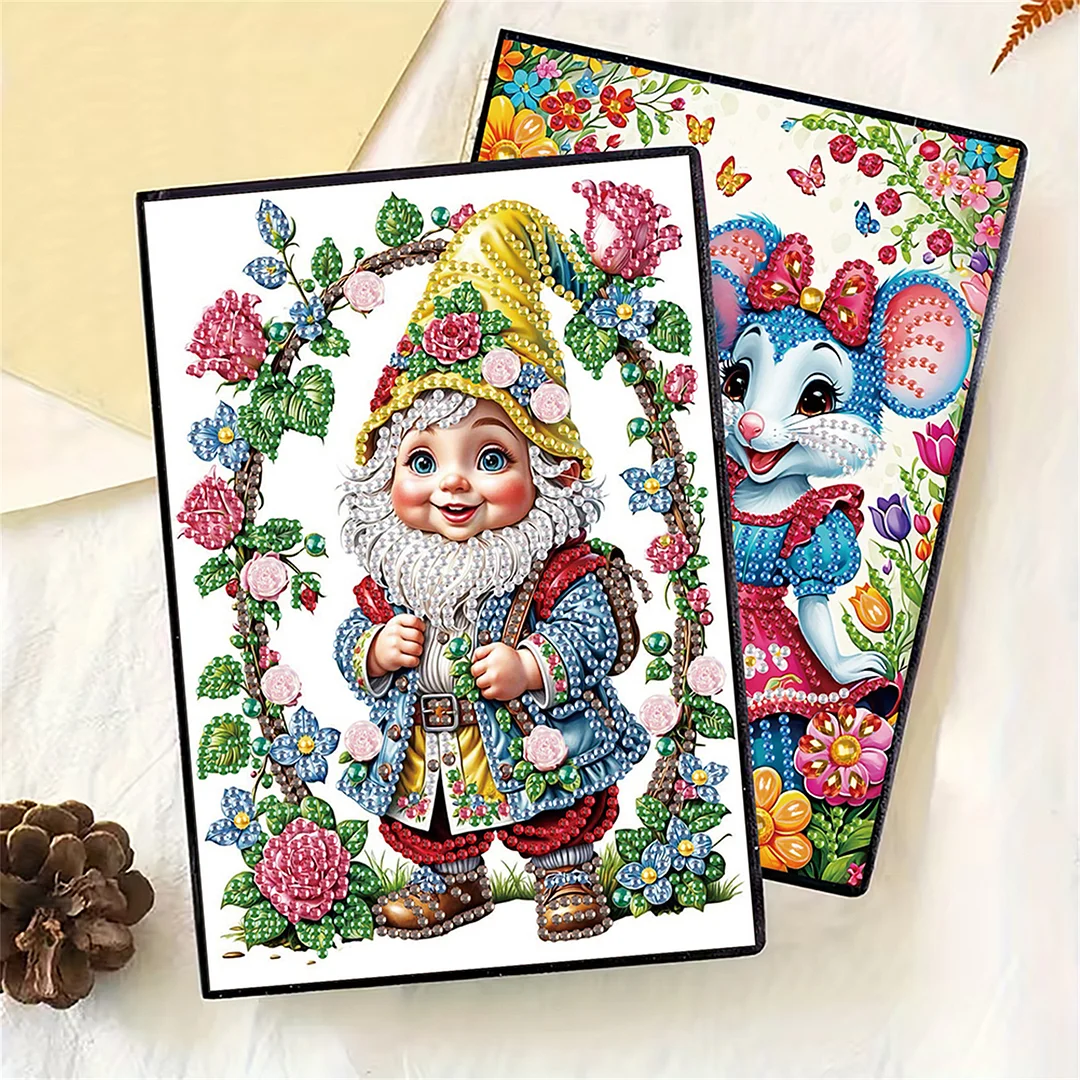 2pcs Mouse Partial DIY 50 Pages A5 Diamond Painting Notebook for Study Home