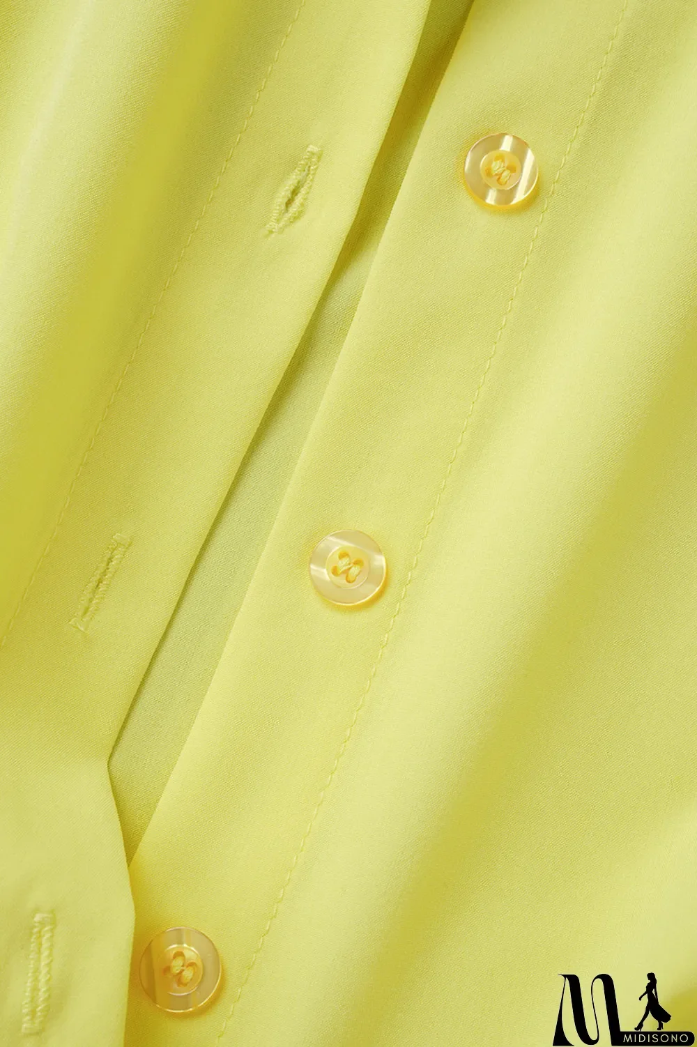 MidiSono - Light Blue Casual Solid Patchwork Turndown Collar Cake Skirt Plus Size Dresses