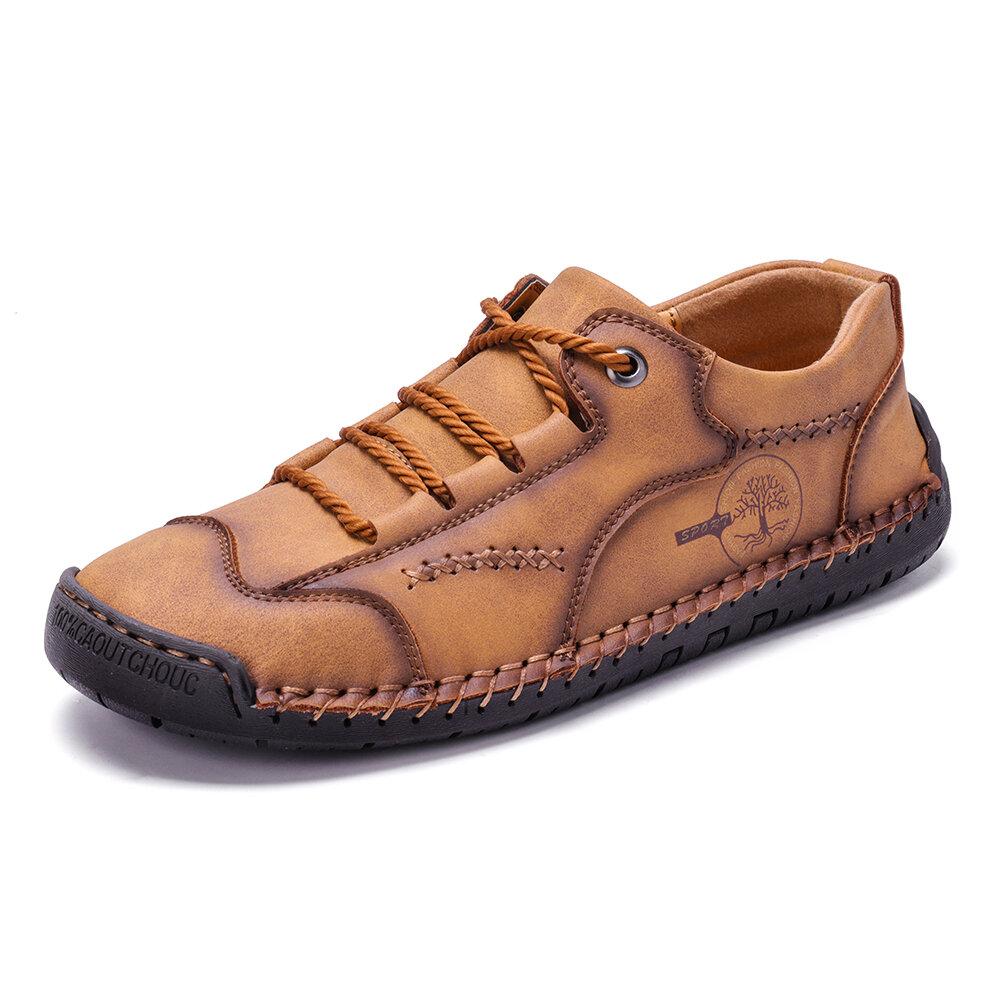 Dacomfy Men Casual Outdoor Lace-up Leather Shoes 
