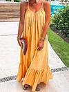 Loose Solid Color Condole Belt Maxi Dress