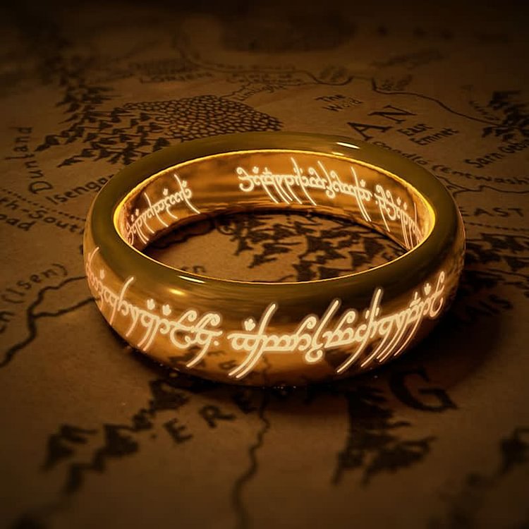 FREE Today:  THE ONE RING - Gold Plated Tungsten with Dark Tongue of Mordor
