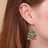 6 Pairs Double Sided Christmas Tree Diamond Painting Earrings for Women Girls
