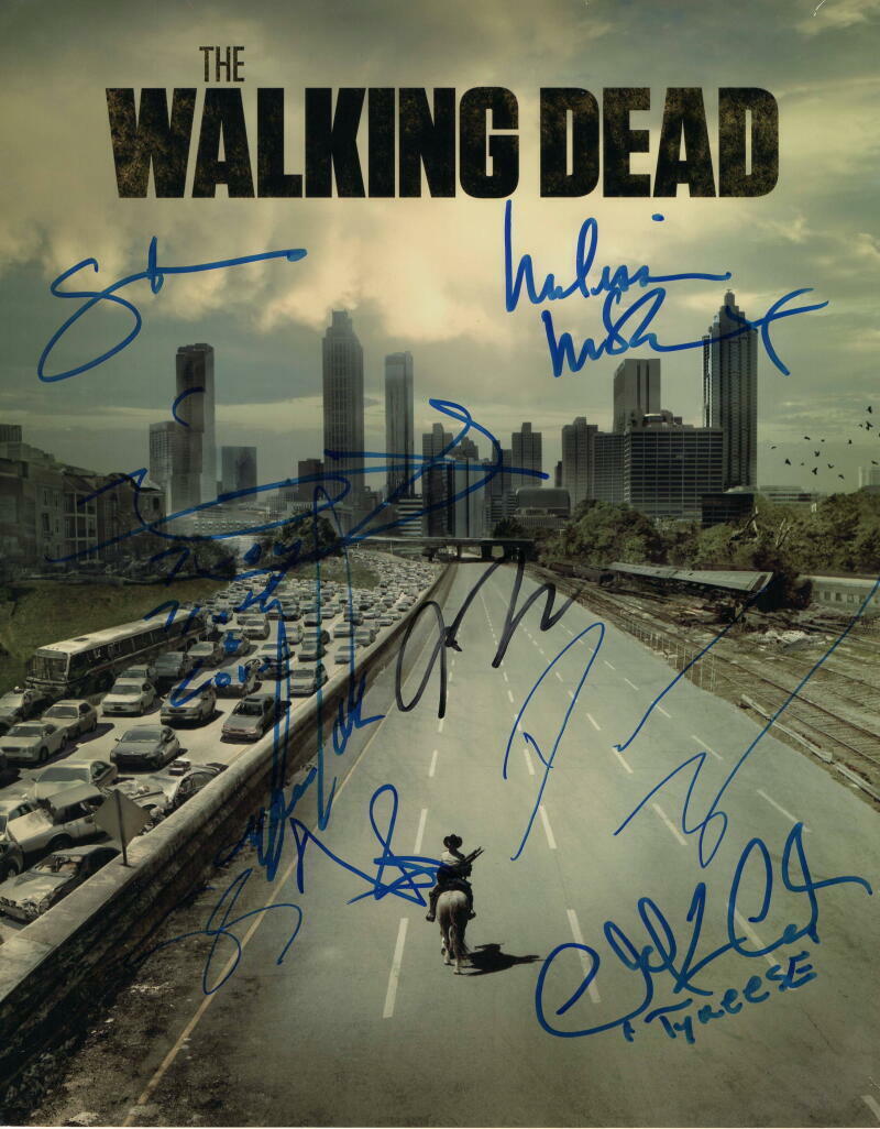 THE WALKING DEAD CAST (X7) SIGNED AUTOGRAPH 11x14 Photo Poster painting - NORMAN REEDUS++, RARE!